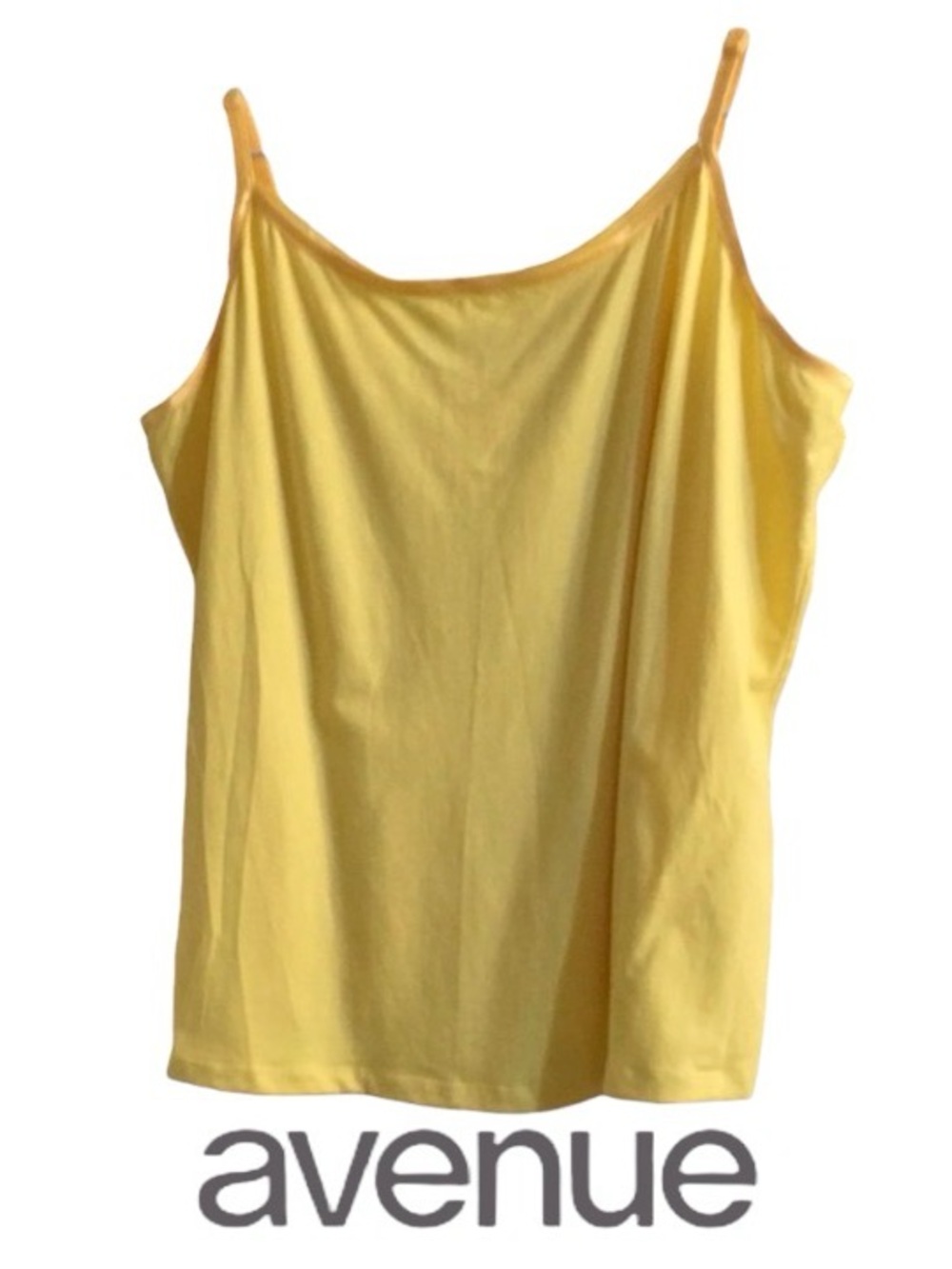 22/24W AVENUE Plus Size Cotton Camisole Top with Stretch, Bright Yellow